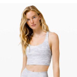 Lululemon Energy Bra Long Lined White Camo 8